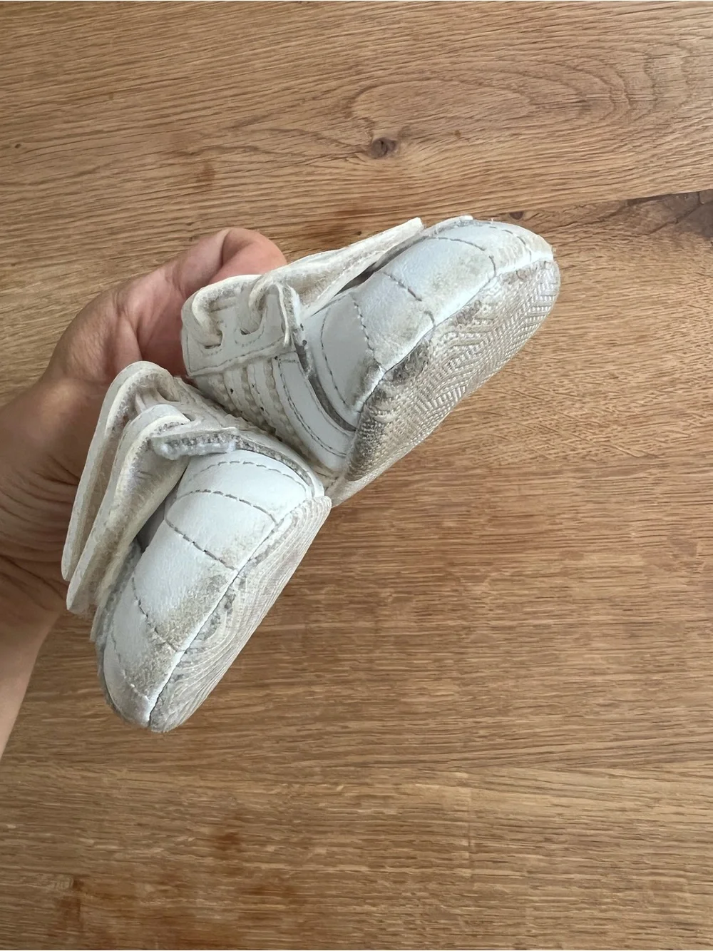 Adidas Kids Baby White Superstar Crib Shoes Velcro Sneakers Infant 1K